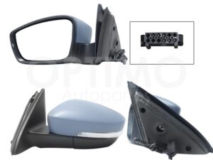 ESP5493 ESPEJO IZQ ELECT GRIS P/PINTAR C/LUZ DIRECCIONAL C/DESEMPA?ANTE (6PINES) (JETTA A6 GLI 10-18) JETTA A6 BICENTENARIO 10-18
