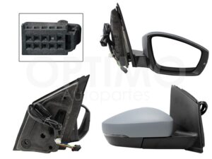 ESP5526 ESPEJO DER ELECT GRIS P/PINTAR C/LUZ DIRECCIONAL C/DESEMPA?ANTE (6PINES) (POLO 13-22) VENTO 16-22