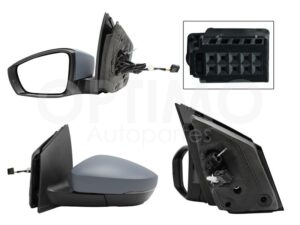 ESP5537 ESPEJO IZQ MANUAL GRIS P/PINTAR C/CONTROL C/LUZ DIRECCIONAL (2PINES) POLO 13-14