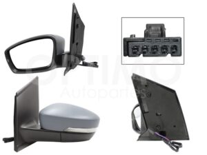 ESP5543 ESPEJO IZQ ELECT GRIS P/PINTAR C/LUZ DIRECCIONAL (5PINES) CROSSFOX 10-17