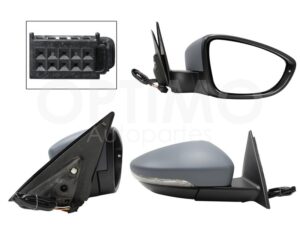 ESP5548 ESPEJO DER ELECT GRIS P/PINTAR C/LUZ DIRECCIONAL C/DESEMPA?ANTE (6PINES) BEETLE 12-16