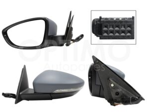 ESP5547 ESPEJO IZQ ELECT GRIS P/PINTAR C/LUZ DIRECCIONAL C/DESEMPA?ANTE (6PINES) BEETLE 12-16