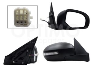 ESP5554 ESPEJO DER ELECT NEGRO P/PINTAR C/LUZ DIRECCIONAL (5PINES) SWIFT 12-17