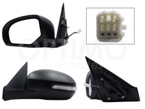 ESP5553 ESPEJO IZQ ELECT NEGRO P/PINTAR C/LUZ DIRECCIONAL (5PINES) SWIFT 12-17