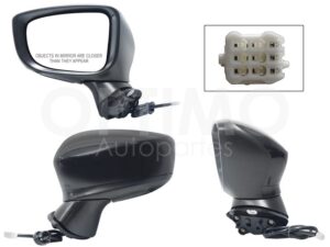 ESP5557 ESPEJO IZQ ELECT NEGRO P/PINTAR (3PINES) (SEDAN/H-BACK) MAZDA 3 14-18