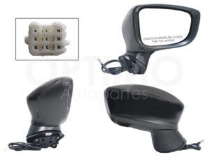 ESP5560 ESPEJO DER ELECT NEGRO P/PINTAR C/LUZ DIRECCIONAL C/DESEMPA?ANTE (6PINES) (SEDAN/H-BACK) MAZDA 3 14-18