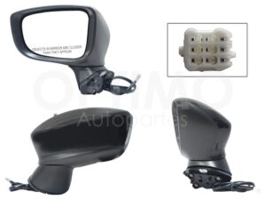 ESP5559 ESPEJO IZQ ELECT NEGRO P/PINTAR C/LUZ DIRECCIONAL C/DESEMPA?ANTE (6PINES) (SEDAN/H-BACK) MAZDA 3 14-18