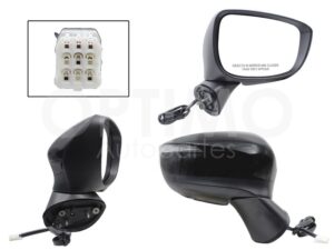 ESP5563 ESPEJO DER ELECT NEGRO P/PINTAR C/LUZ DIRECCIONAL C/DESEMPA?ANTE (6PINES) CX-5 15-17