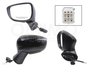 ESP5566 ESPEJO IZQ ELECT NEGRO P/PINTAR C/LUZ DIRECCIONAL C/DESEMPA?ANTE (6PINES) CX-5 15-17