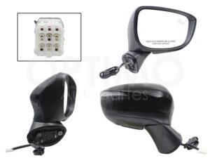ESP5565 ESPEJO DER ELECT NEGRO P/PINTAR C/LUZ DIRECCIONAL C/DESEMPA?ANTE C/DETECTOR PUNTO CIEGO (6PINES) CX-5 15-17