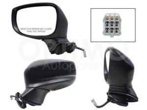 ESP5570 ESPEJO IZQ ELECT NEGRO P/PINTAR C/LUZ DIRECCIONAL (5PINES) CX-5 18-25