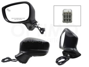 ESP5571 ESPEJO IZQ ELECT NEGRO P/PINTAR C/LUZ DIRECCIONAL C/DESEMPA?ANTE C/DETECTOR PUNTO CIEGO (7PINES) CX-5 18-25