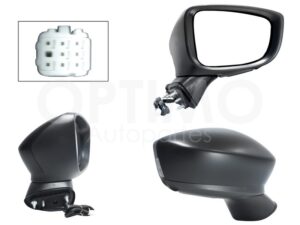 ESP5576 ESPEJO DER ELECT NEGRO P/PINTAR C/DESEMPA?ANTE (6PINES) (TY YARIS R 16-20) MAZDA 2 16-25