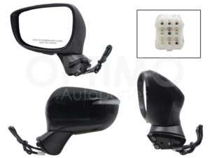 ESP5577 ESPEJO IZQ ELECT NEGRO P/PINTAR C/LUZ DIRECCIONAL (5PINES) CX-3 16-25