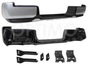 CDNS1302 DEFENSA TRASERA NEGRA C/GRIS COMPLETA S/HOYO P/SENSOR C/BRACKS L200 2WD 20-24