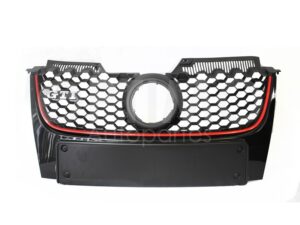 CPNV0400 PARRILLA NEGRA C/FILO ROJO (GOLF GTI 07-09) PORTA PLACA EUROPEO BORA GLI 06-10