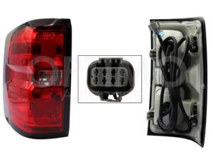 FCNC2612 CALAVERA IZQ C/ARNES (CONECTOR RECTANGULAR) (ROJO/BLANCO/ROJO) SILVERADO 1500/2500 14-18