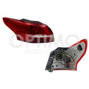 FCNF0122 CALAVERA IZQ EXT C/ARNES CLARA 4PTAS (BLANCO/ROJO) FOCUS SEDAN 15-18