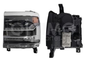 FFNC2612 FARO IZQ F/NEGRO C/LED C/LUPA C/MICA AMBAR FILO CROMO SILVERADO 1500 14-18