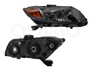 FFNH0221 FARO DER F/NEGRO C/MICA AMBAR 2-4PTAS CIVIC COUPE/SEDAN 12-12