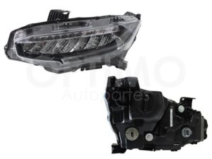 FFNH0244 FARO IZQ F/CROMADO C/LED 4PTAS CIVIC SEDAN TOURING 16-18