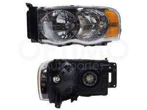 FFNK0312 FARO IZQ F/CROMADO C/BASE C/MICA AMBAR RAM 1500/2500 02-05