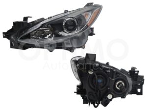 FFNZ0102 FARO IZQ F/NEGRO C/LUPA P/HALOGENO C/MICA AMBAR (SEDAN/H-BACK) MAZDA 3 14-16