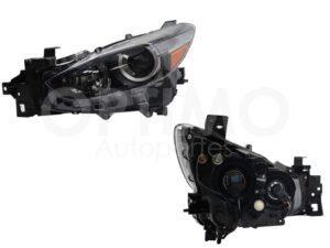 FFNZ0112 FARO IZQ F/NEGRO C/LUPA P/HALOGENO C/MICA AMBAR (SEDAN/H-BACK) MAZDA 3 17-18