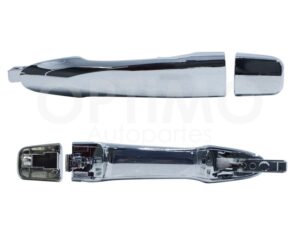 HMRN0713 MANIJA EXT TRAS DER/IZQ CROMADA S/SENSOR S/HOYO P/CILINDRO (X-TRAIL 15-22) NP-300 FRONTIER 4WD 16-25