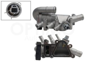 MHNF0200 TOMA AGUA ALUMINIO COMPLETA CURVA C/TERMOSTATO C/SENSOR (COURIER 01-12/KA 01-08) FIESTA FIRST 1.6L 03-10