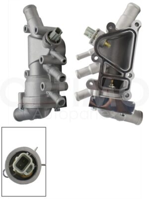 MHNF0300 TOMA AGUA ALUMINIO COMPLETA RECTA C/TERMOSTATO C/SENSOR (FIESTA 01-04/KA 01-08) FIESTA IKON 1.6L 01-07
