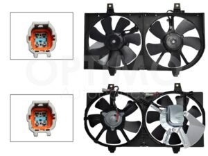 MMNN1351 MOTOVENTILADOR COMPLETO C/AIRE C/TOLVA 4PINES S/RESISTENCIA 2CONECTORES (2ASPAS) SENTRA B-15 1.8L/2.0L/2.5L 01-06