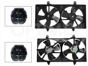 MMNN3200 MOTOVENTILADOR COMPLETO C/AIRE C/TOLVA 4PINES S/RES 2CONECTORES (MAXIMA 04-08) (2ASPAS) ALTIMA 2.5L/3.5L 02-06