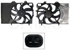 MMNP1000 MOTOVENTILADOR COMPLETO C/AIRE C/TOLVA 2PINES S/RES (PG-207 08-18/PG-208-2008 14-17) PG-301 1.6L 13-17