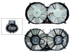 MMNT0400 MOTOVENTILADOR COMPLETO C/AIRE C/TOLVA 2PINES S/RESISTENCIA 2CONECTORES (2ASPAS) HIACE 2.7L 05-19