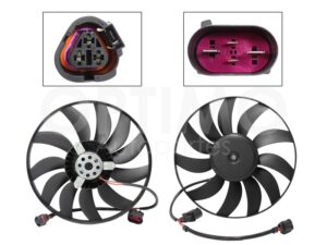 MMNV0351 MOTOVENTILADOR P/AIRE ACONDICIONADO S/TOLVA 2-4PINES S/RES 2CONECTORES (CADDY 2.0L 16-19) MOTOR/ASPA GOLF A5/A6 GTI 1.9L DIESEL 08-13