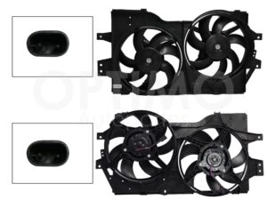 MMRK0700 MOTOVENTILADOR COMPLETO C/AIRE C/TOLVA 2PINES S/RES 2CONECTORES (TOWN & COUNTRY 96-00) (2ASPAS) CARAVAN/VOYAGER 96-00
