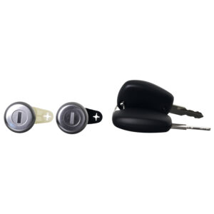 002-2303-02 CILINDRO DE PUERTA NS APRIO 08-10 CROMADO METAL JUEGO 2 PIEZAS CON LLAVE DELANTERA DER/IZQ